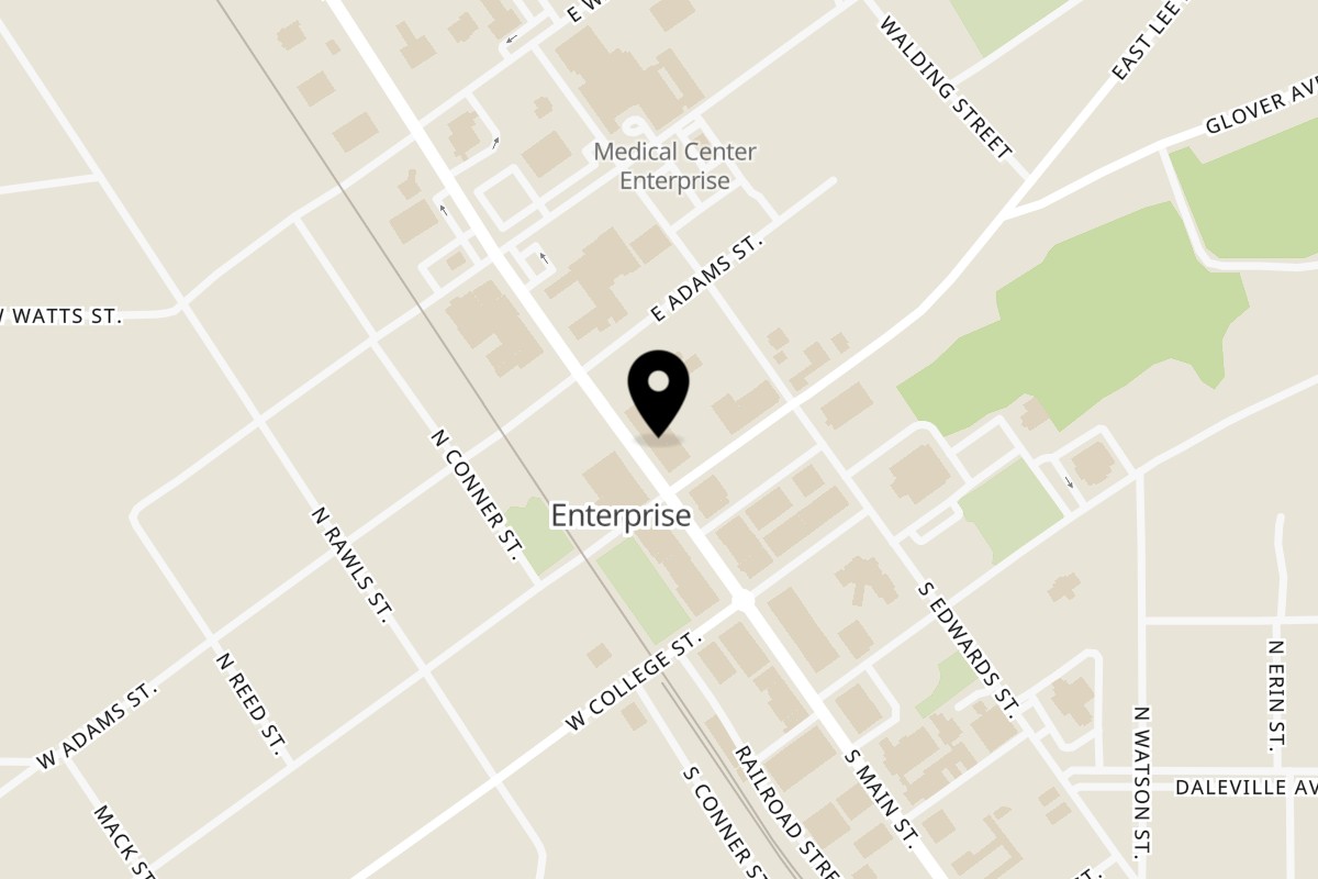 Map showing the location of The Butcher's Daughter on 208 N Main St in Enterprise